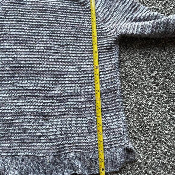 Grey And Multi Colored Striped Sweater, Faded Glory Ribbed Pullover, Size medium - Picture 6 of 7